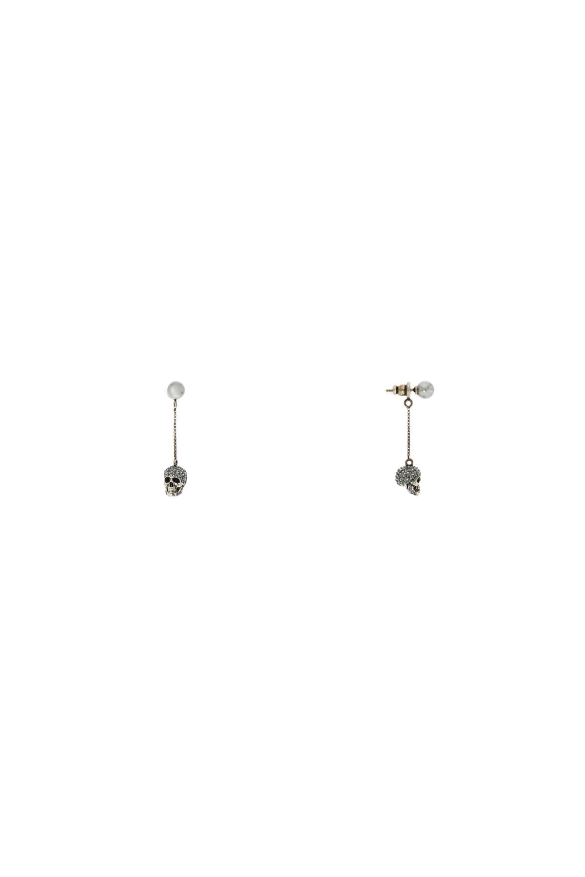 skull earrings with pavé and chain-1