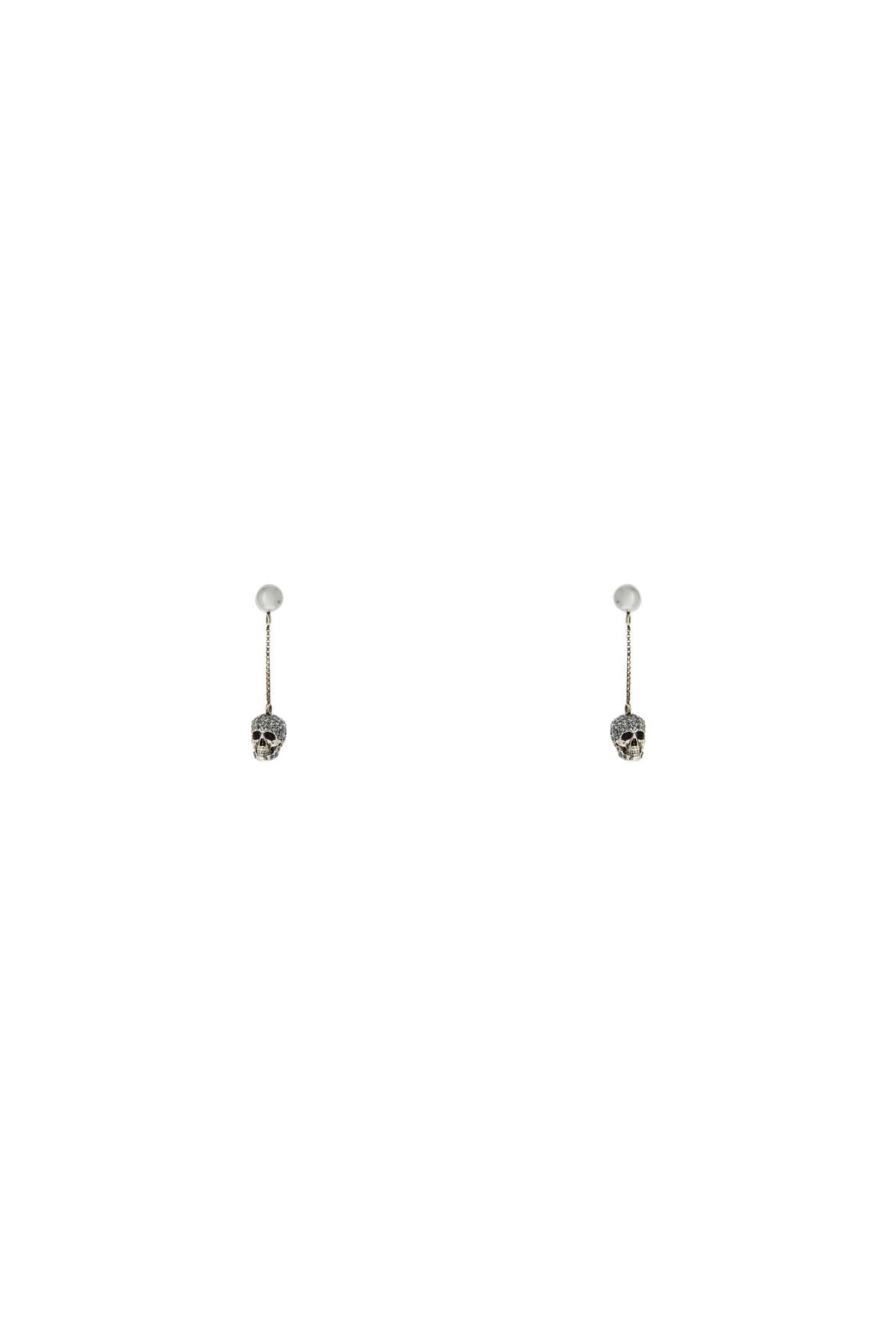 skull earrings with pavé and chain-0