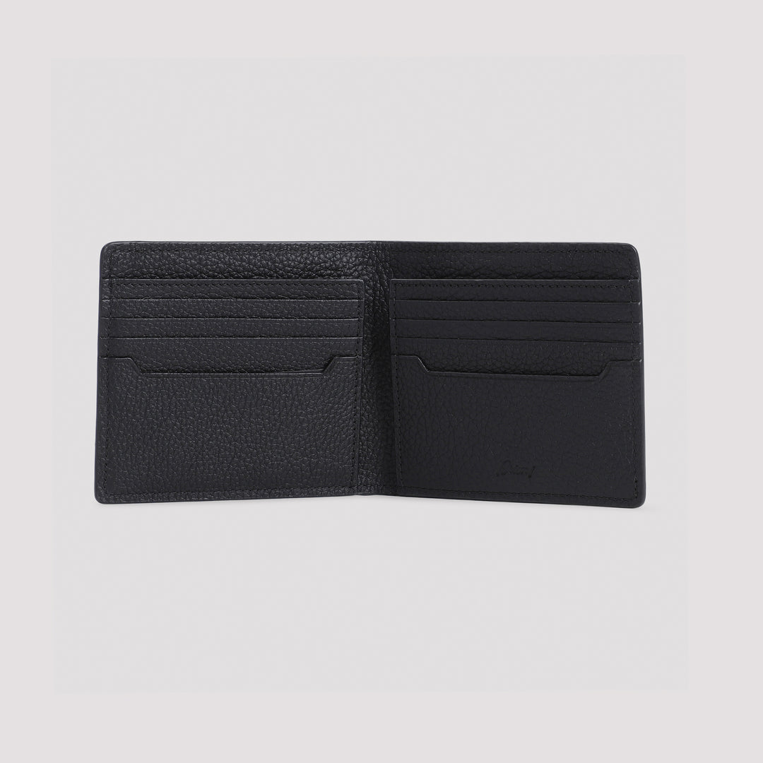 Black Grained Leather Card Case-3