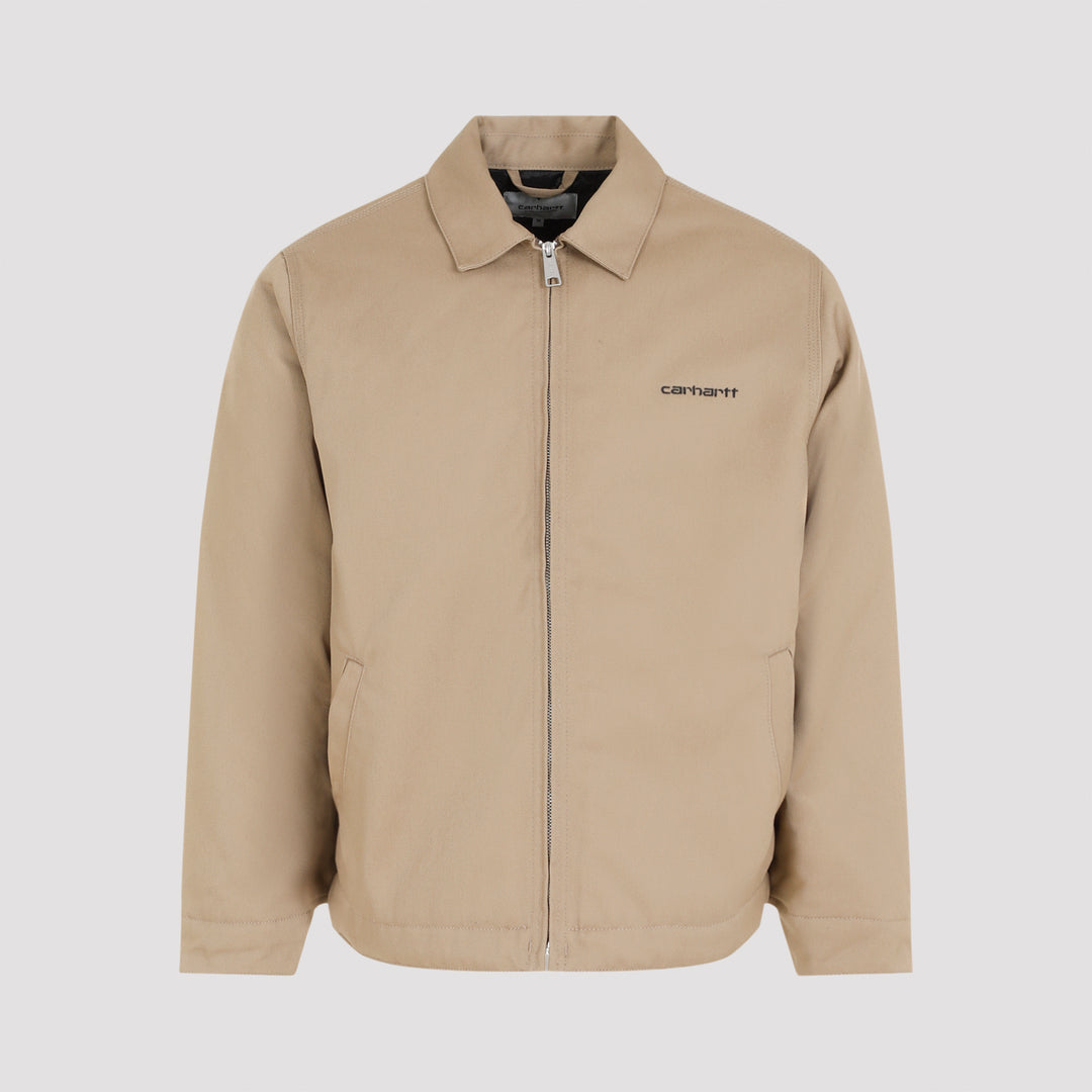 Beige Module Script Polyester Jacket-0