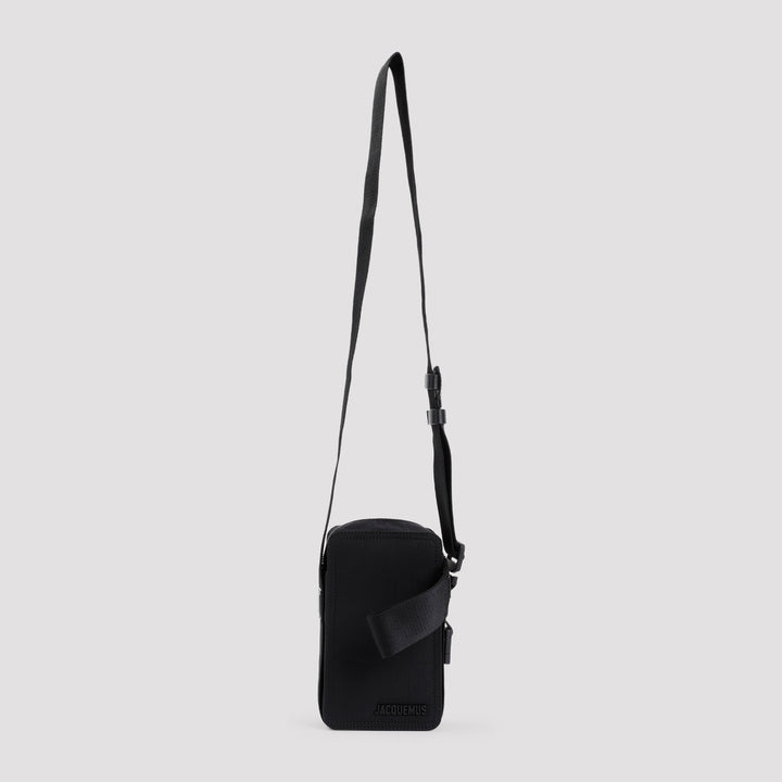 Black Cotton Le Cuerda Vertical Shoulder Bag-0