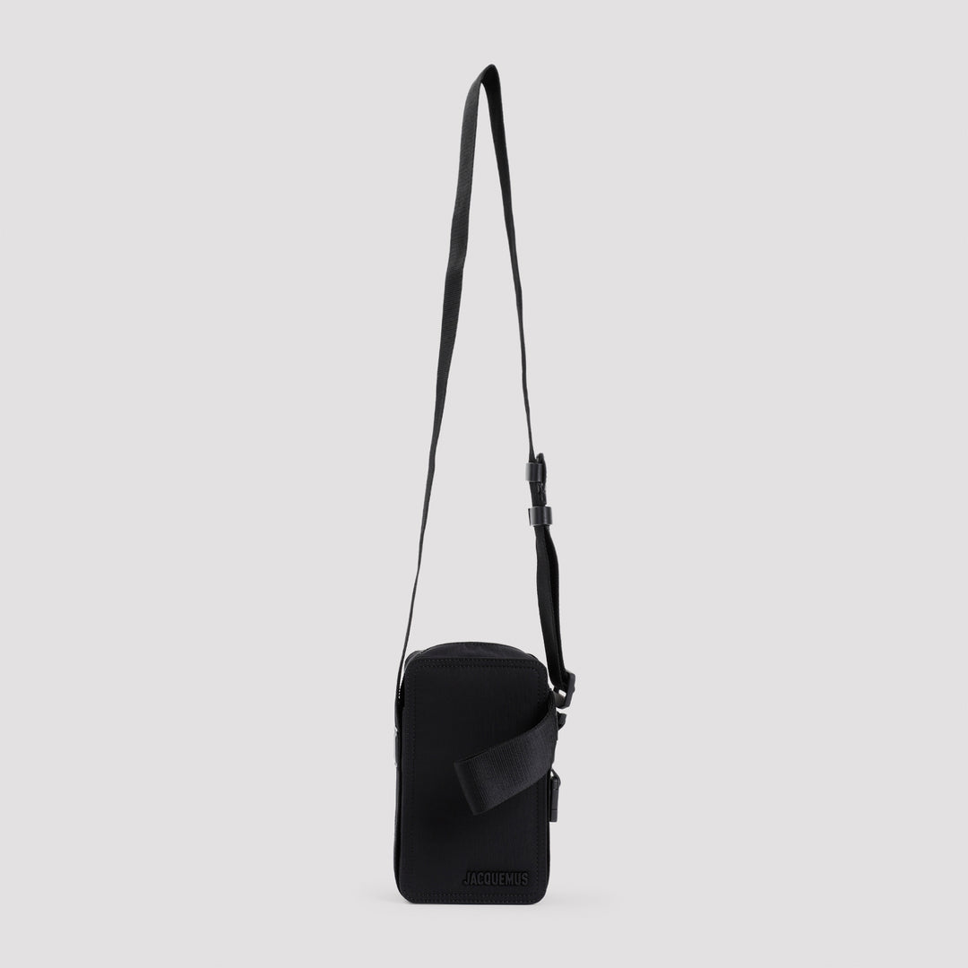 Black Cotton Le Cuerda Vertical Shoulder Bag-3