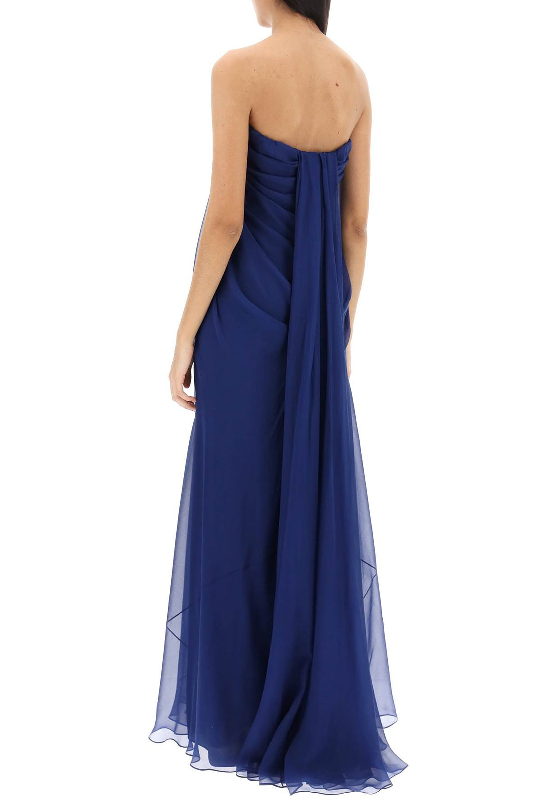 silk chiffon bustier gown-2