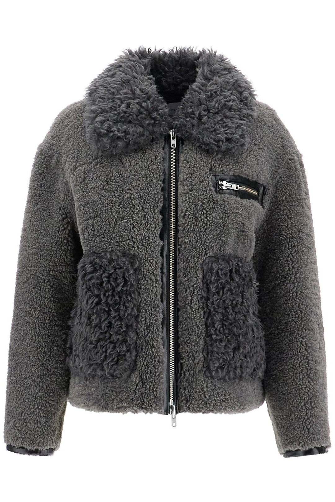 short eco shearling coat-0