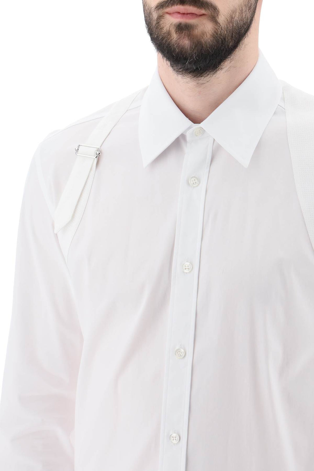stretch cotton harness shirt-3