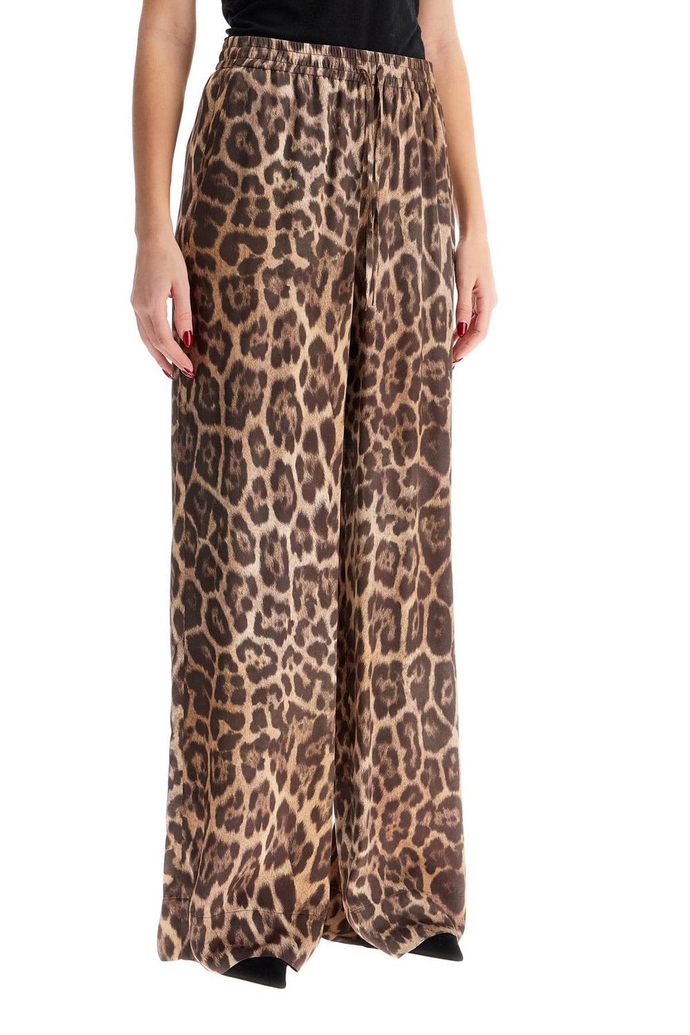 animal print pajama style pants-1