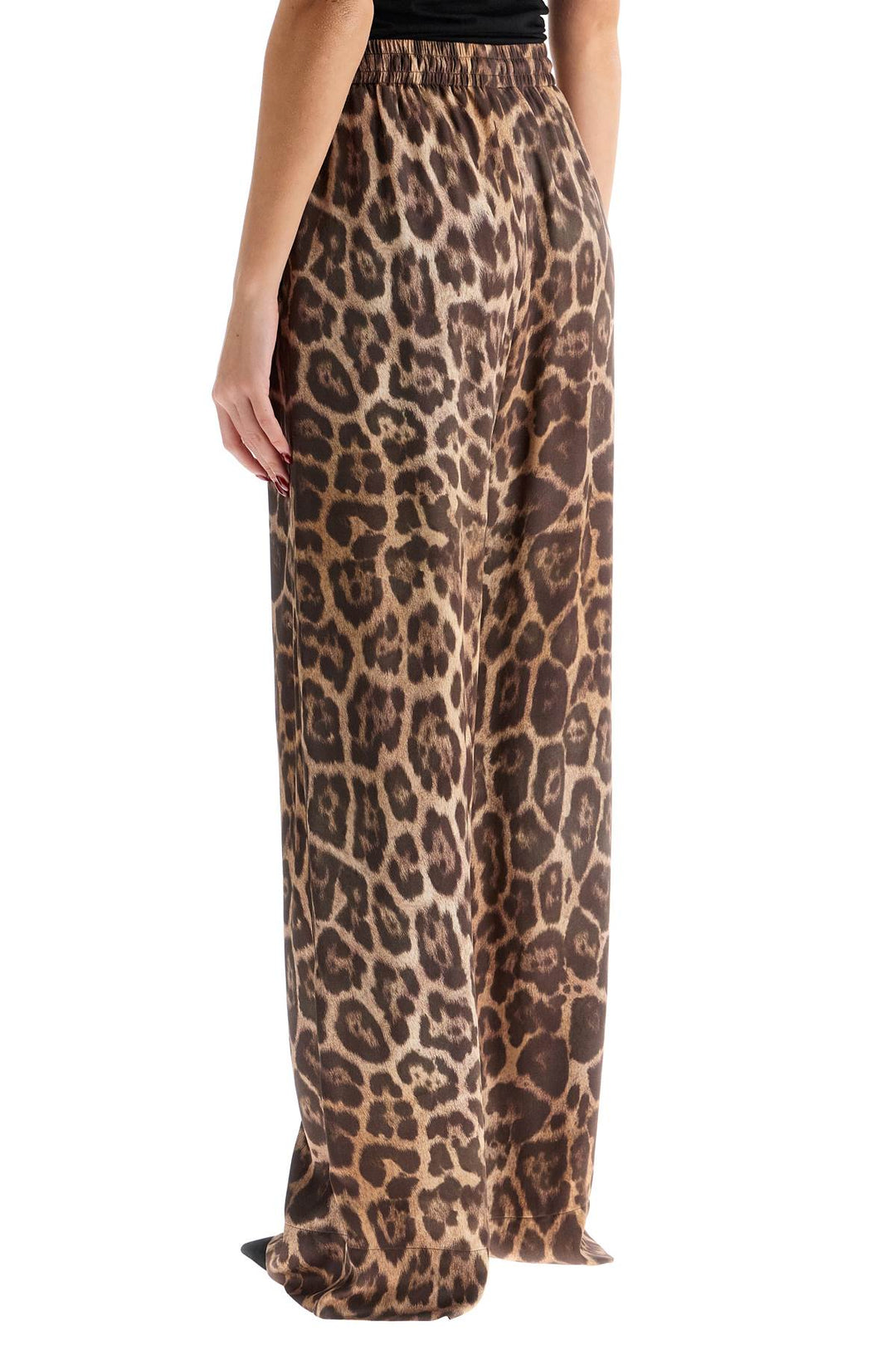 animal print pajama style pants-2