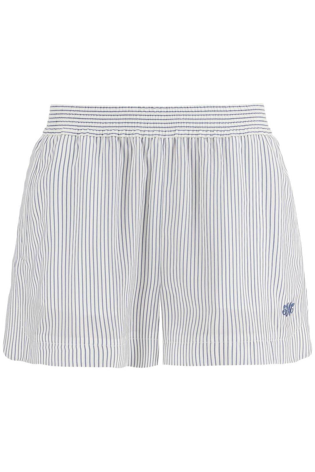 "striped silk shorts in a-0