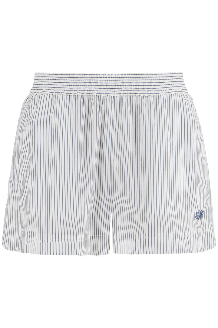 "striped silk shorts in a-0