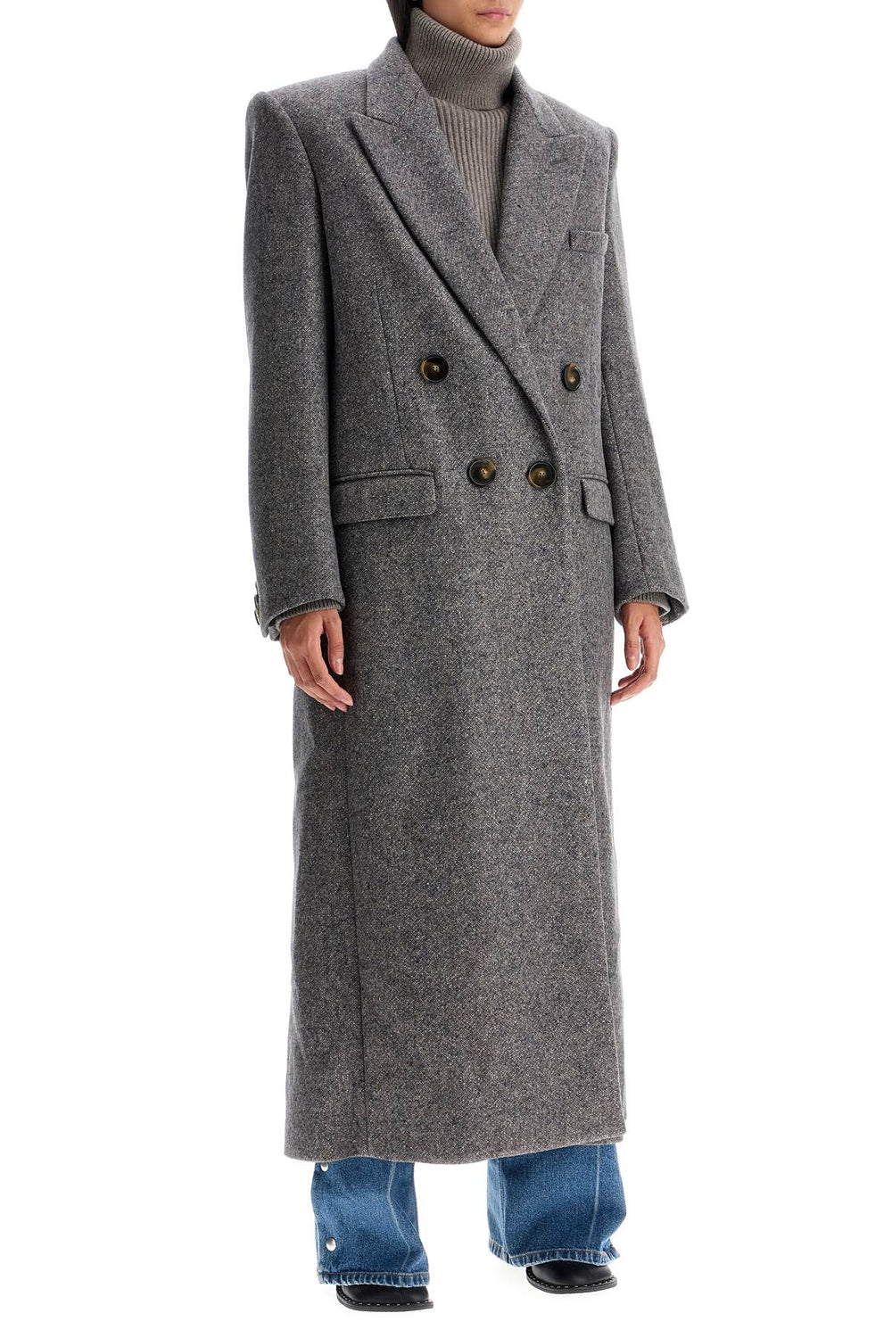 maxi tweed coat in-1