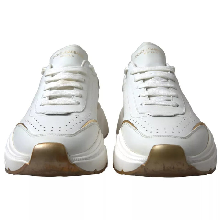 White Gold Leather Sport DAYMASTER Sneakers Shoes