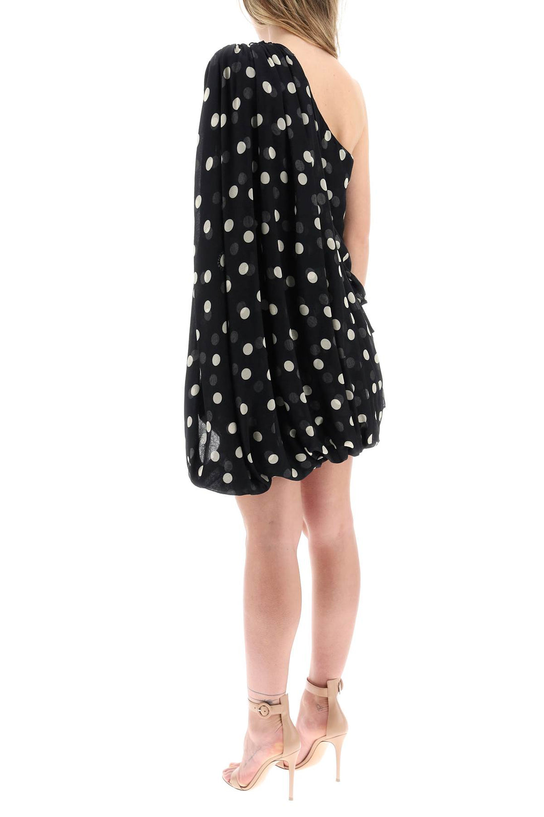 silk polka dot mini dress-2