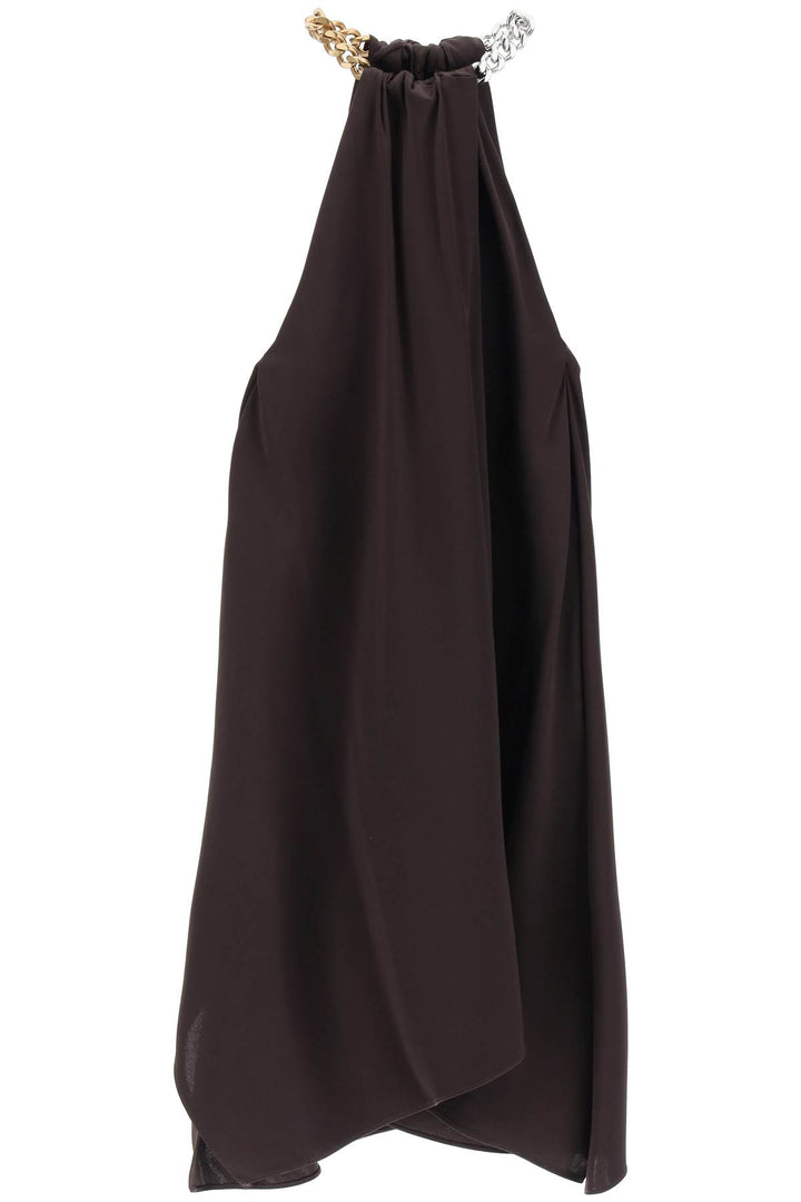 satin midi dress with chain detail-0