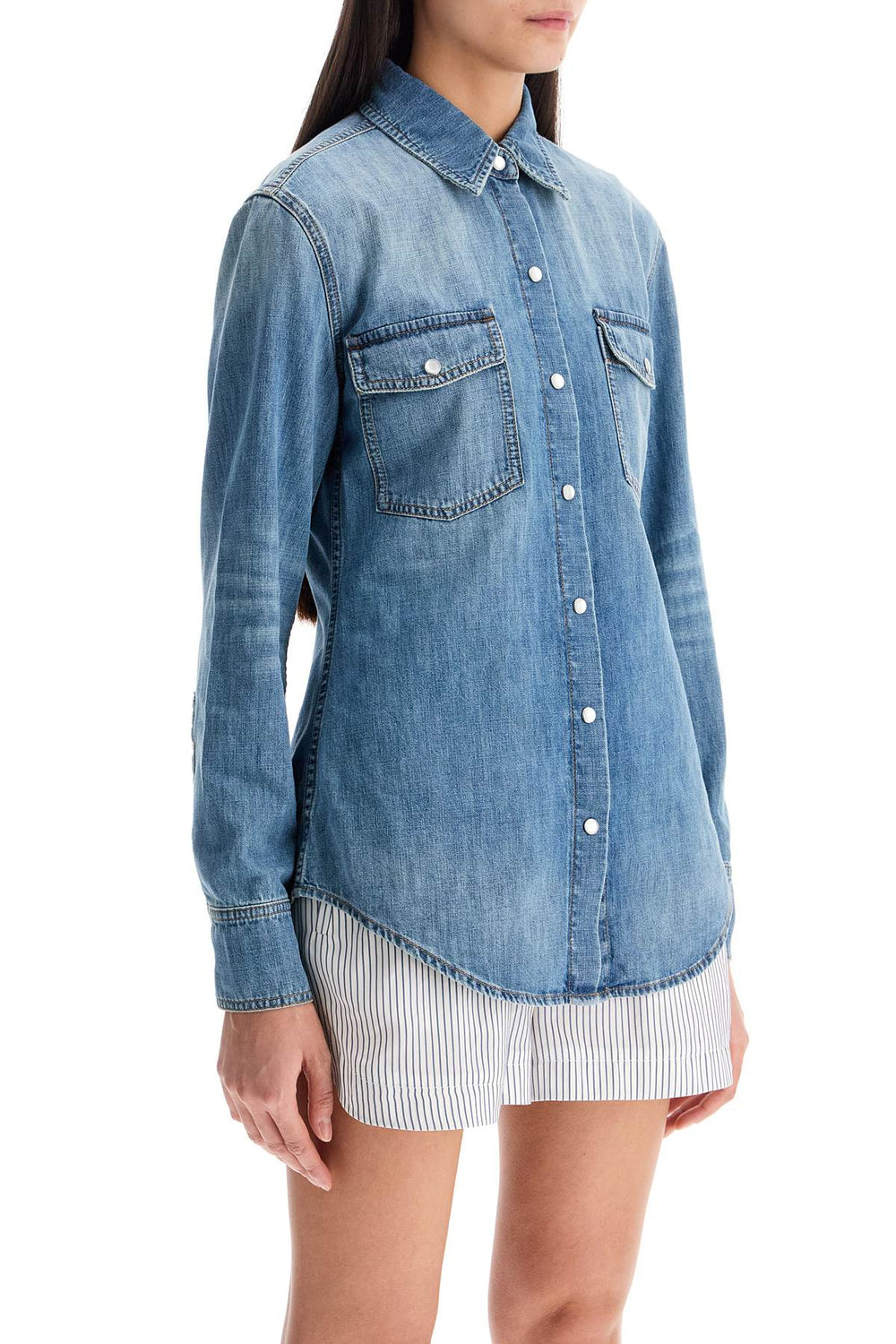 "vintage wash denim shirt"-1