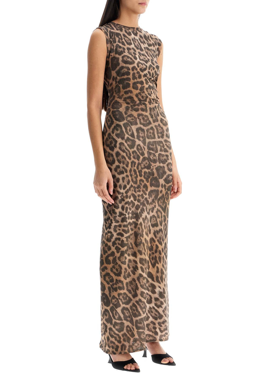 "animal print sleeveless maxi dress in-1