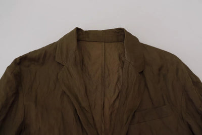 Dsquared² Green Single Breasted Men Coat Blazer Jacket