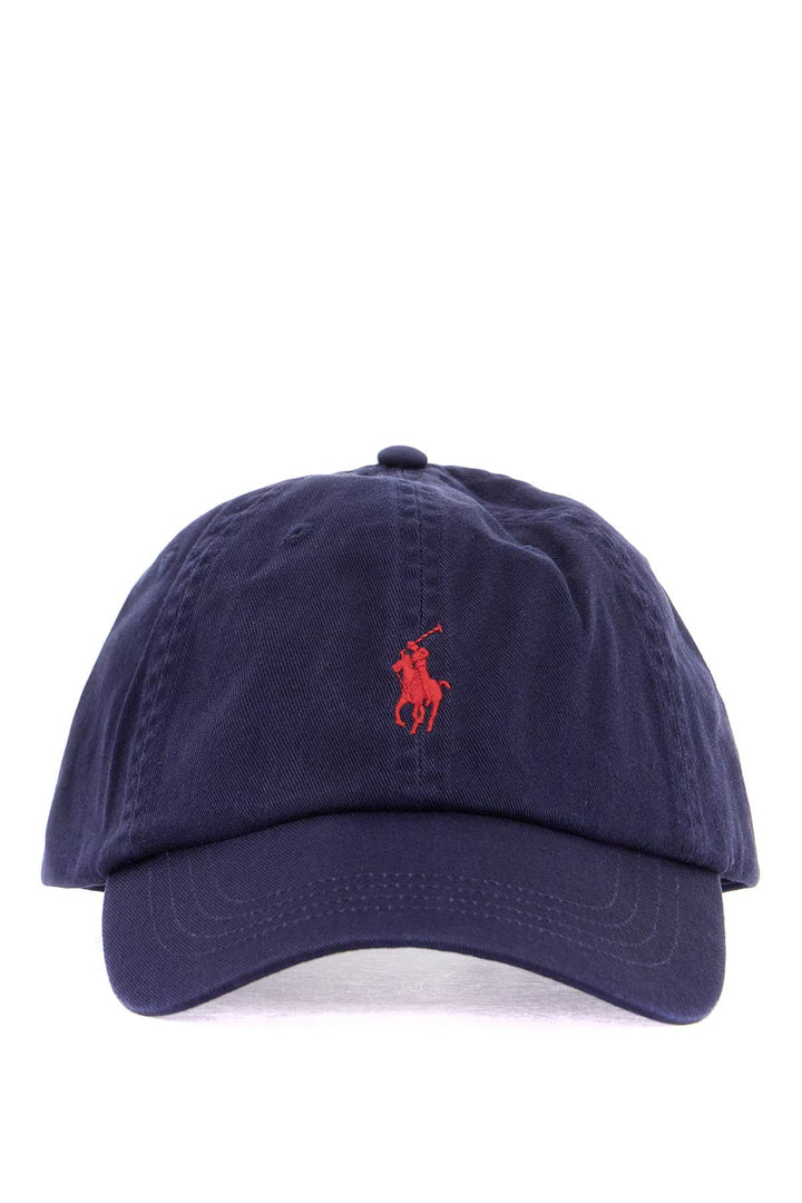 navy blue cotton sports cap with embroidered logo-0