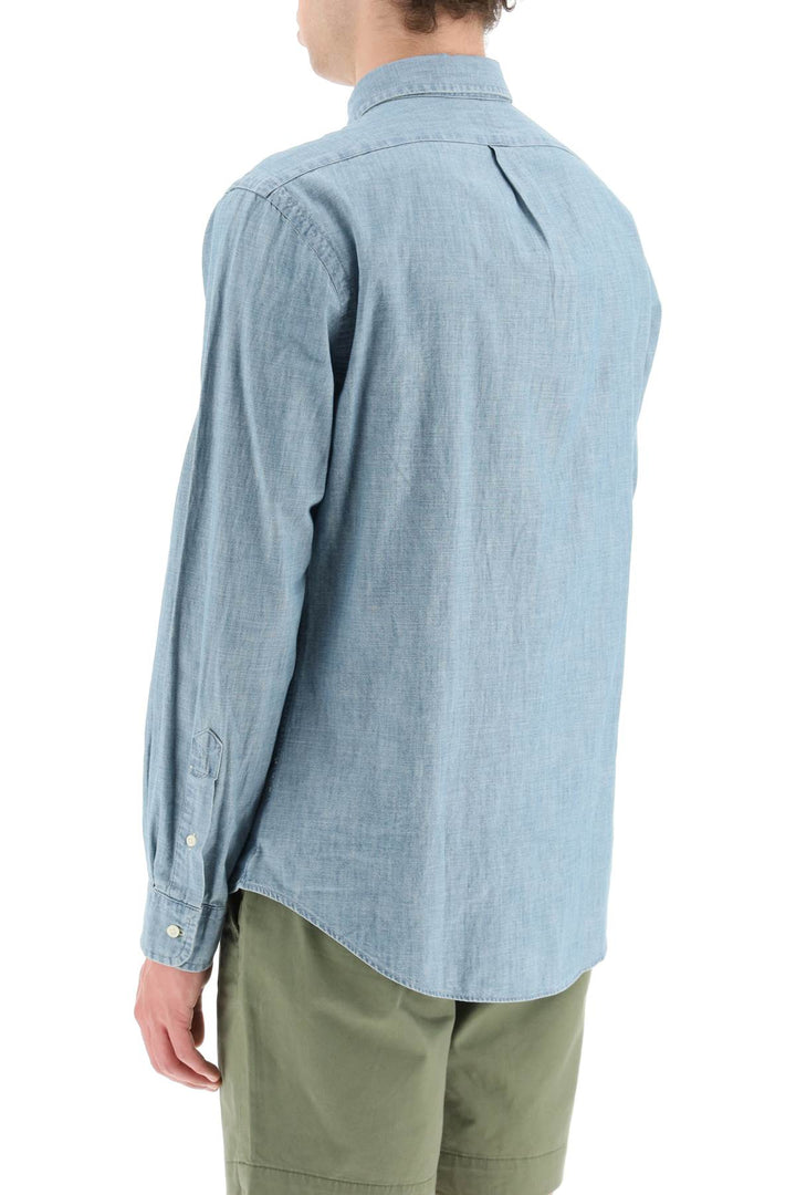 slim fit shirt in stone-washed chambray-2