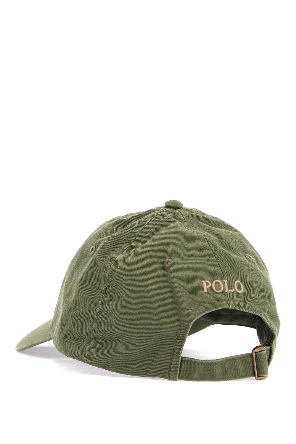 olive green cotton sports cap with embroidered logo-1