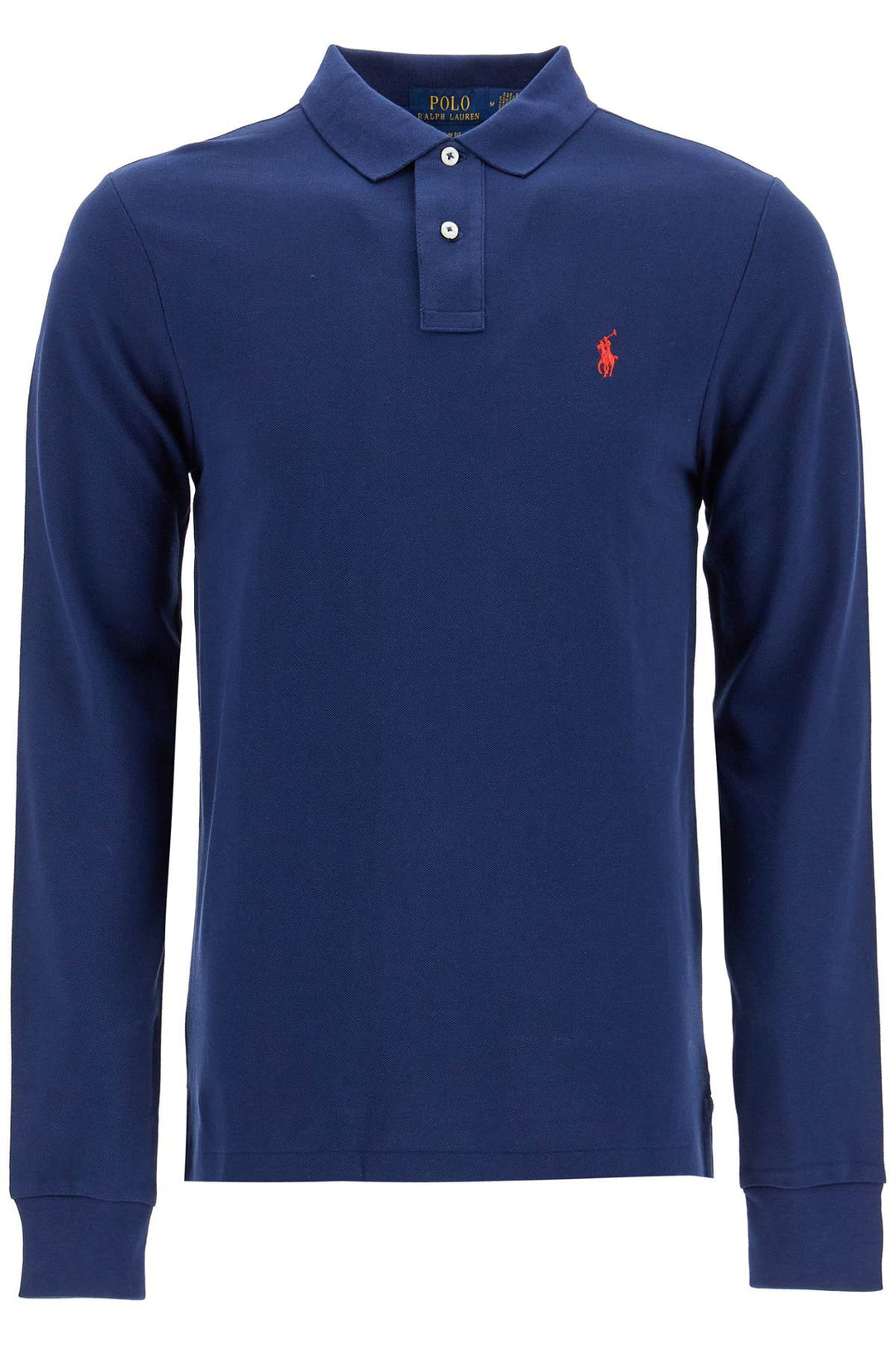 slim fit long sleeve polo shirt-0