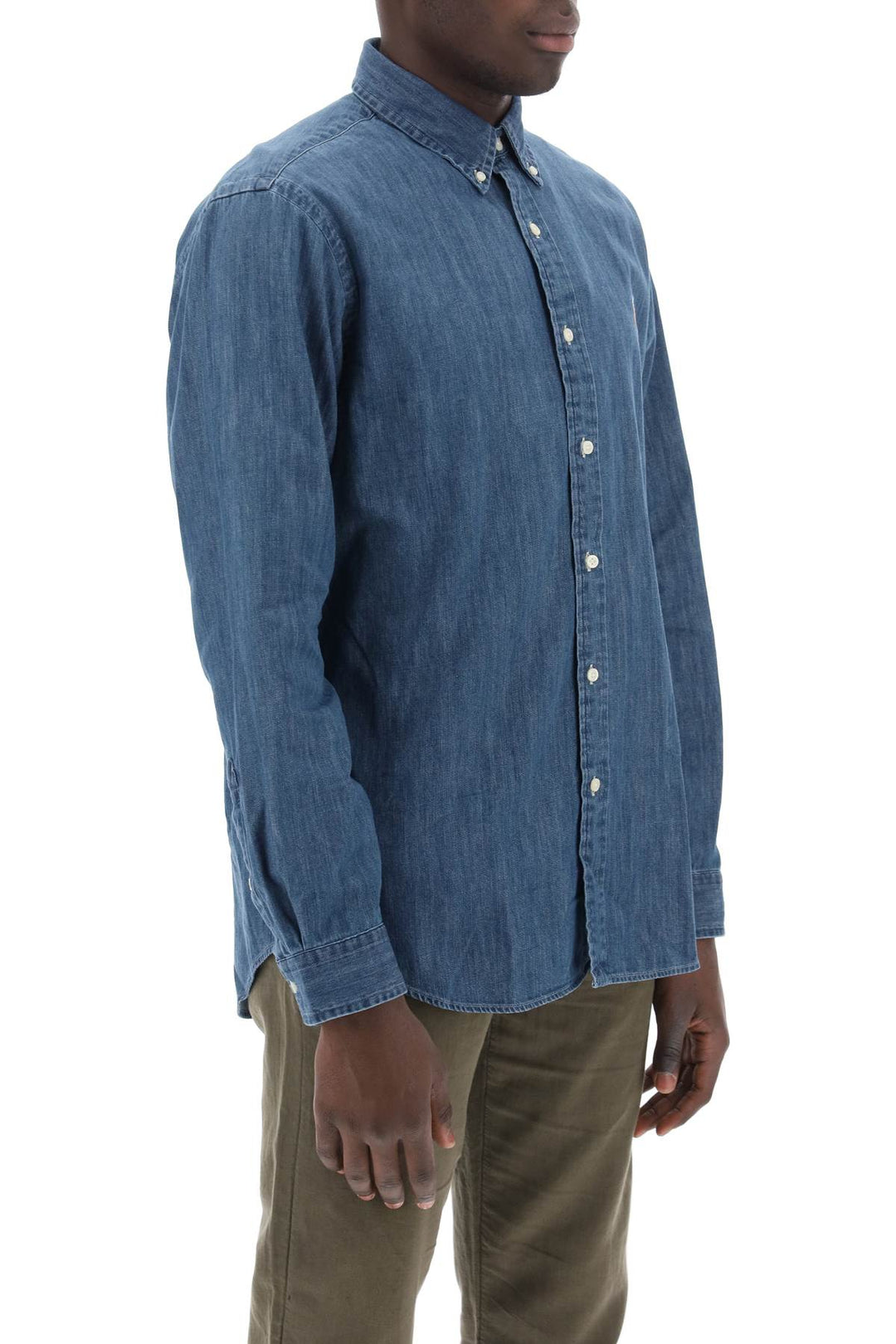 custom fit shirt in lightweight denim-1