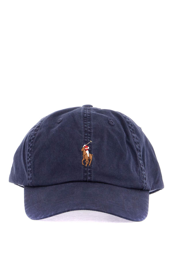 dark blue cotton cap with curved brim-0