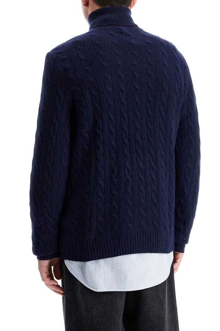 high-neck wool and cashmere cable-knit pullover sweater-2