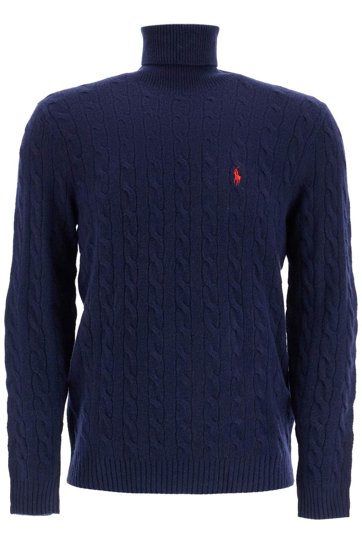 high-neck wool and cashmere cable-knit pullover sweater-0