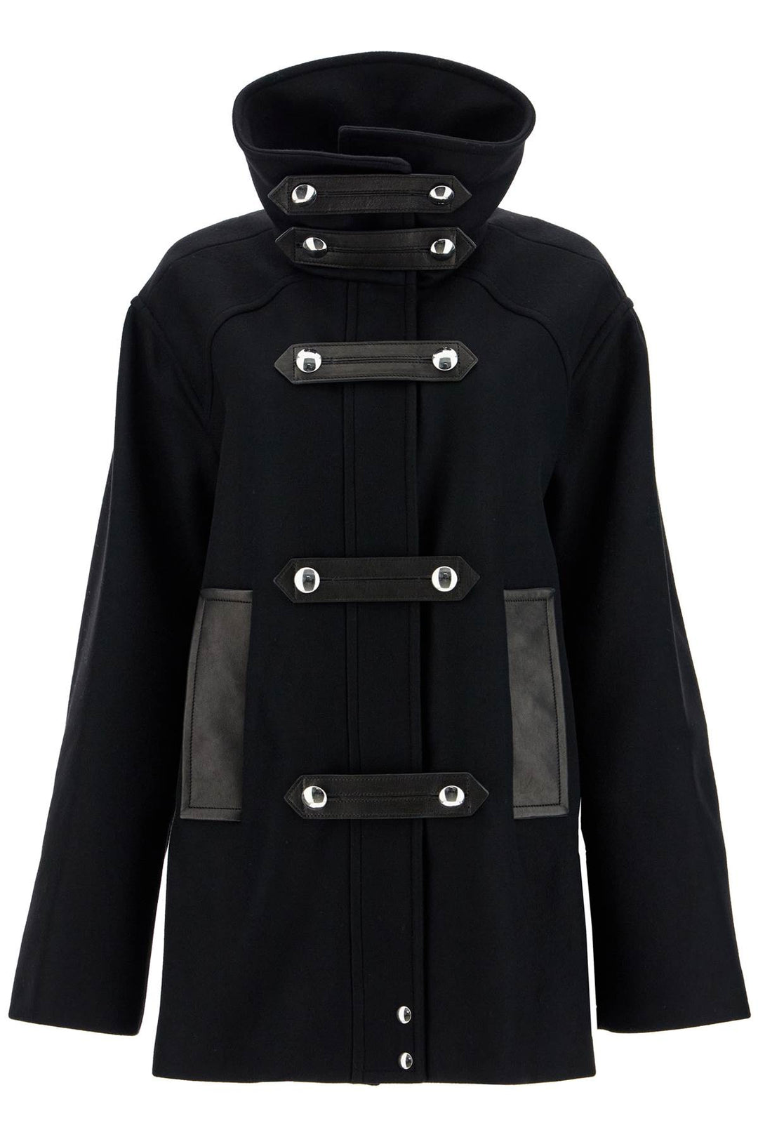 wool and leather melbo coat-0