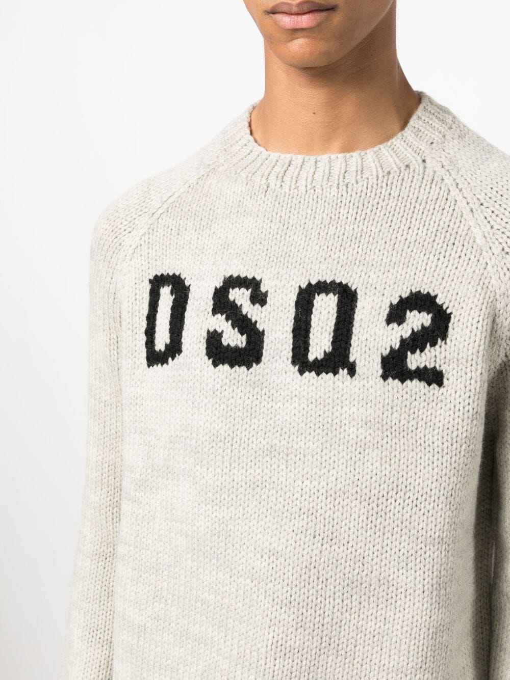 DSQUARED2 logo intarsia-knit wool jumper-8