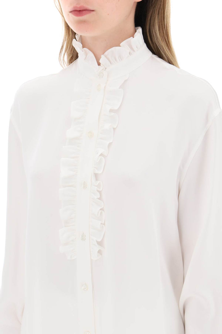 silk satin shirt with ruffles-3