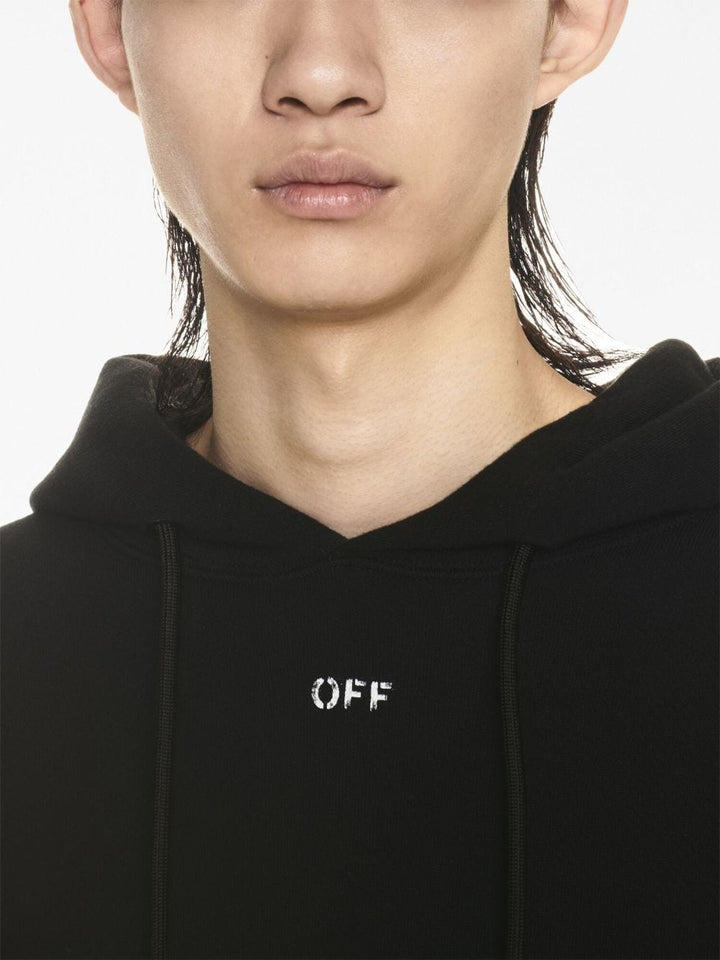 OFF-WHITE logo-print cotton hoodie-4