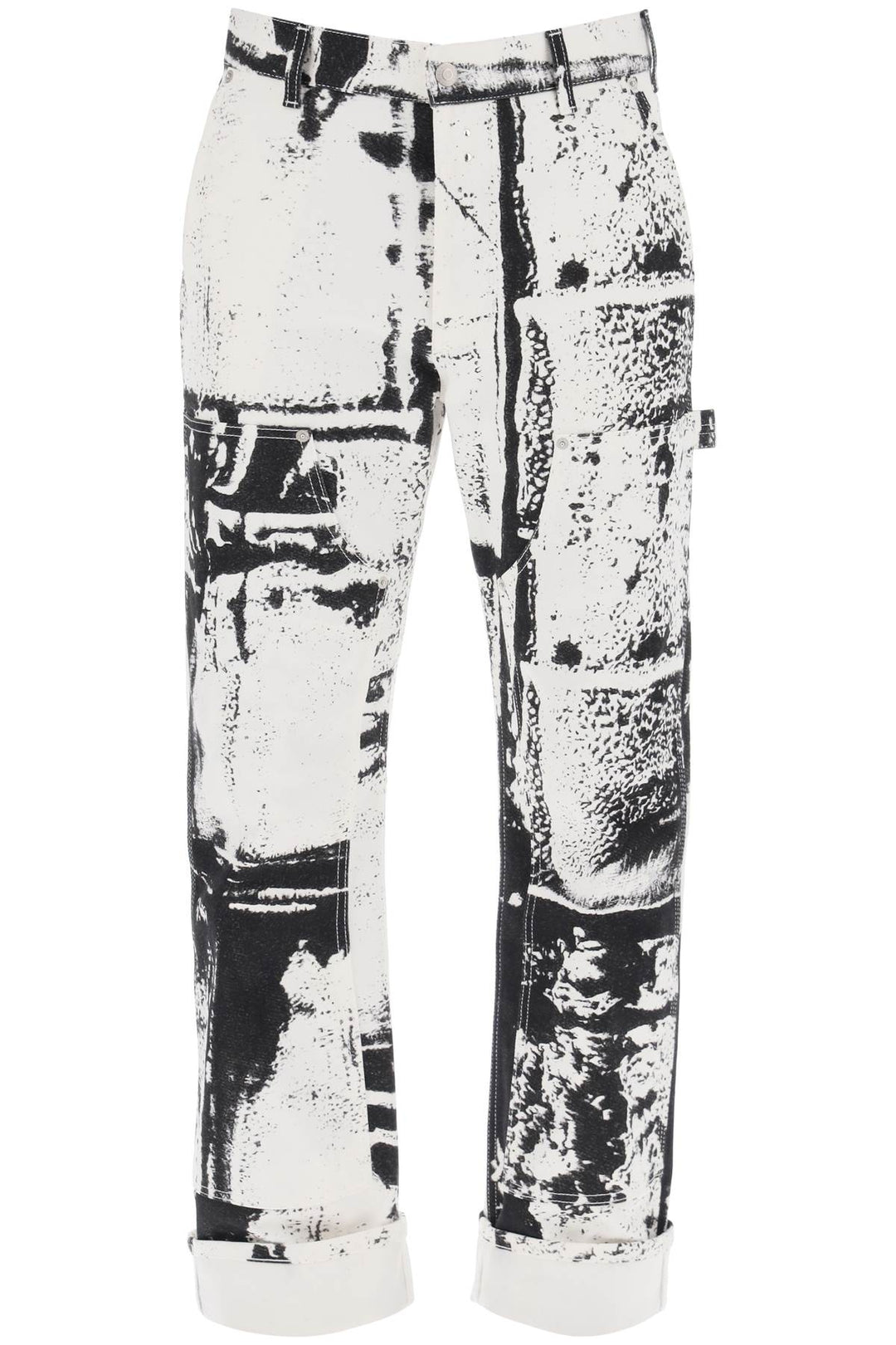 fold print workwear jeans-0