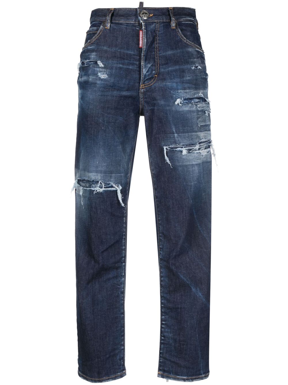 DSQUARED2 distressed-effect high-waisted jeans-0