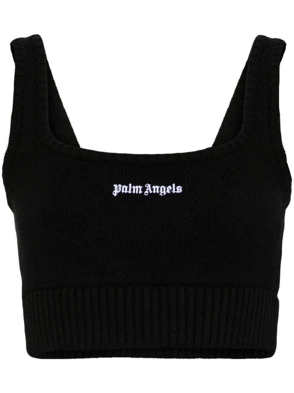 embroidered-logo knit tank top-1