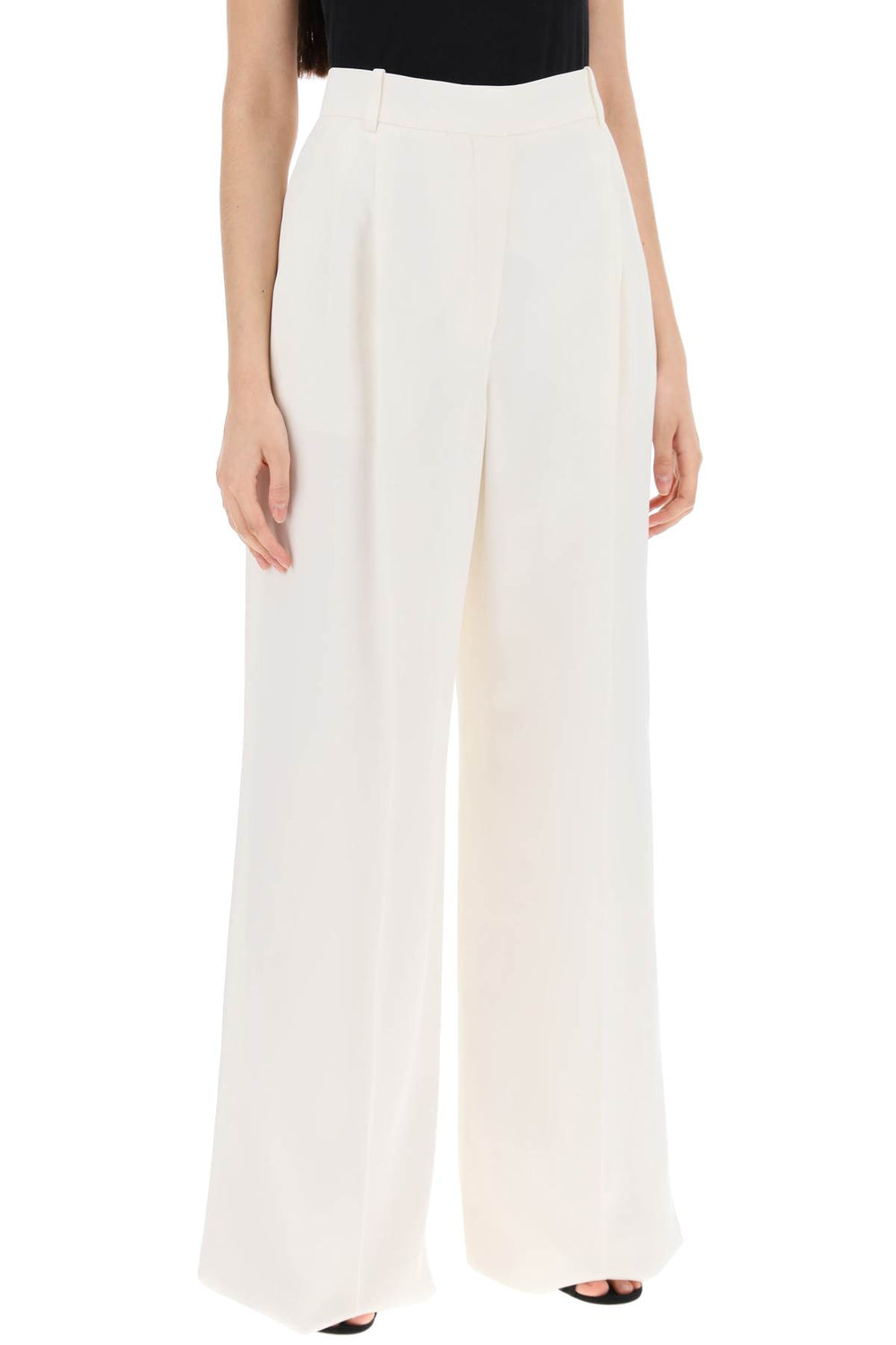 double pleated palazzo pants with-1