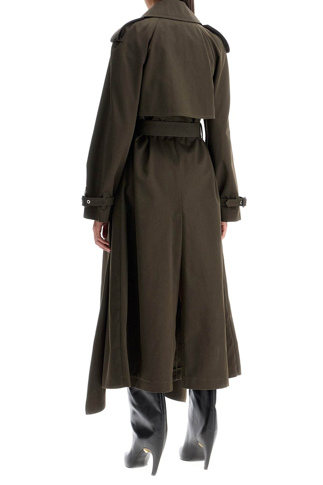 double-breasted trench coat with draped-2