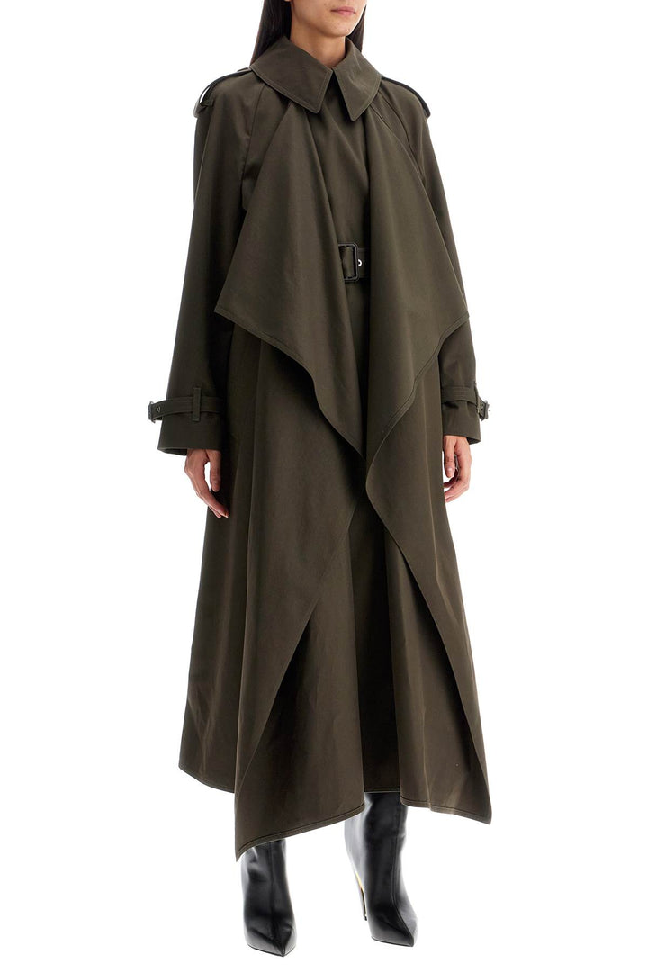 double-breasted trench coat with draped-1