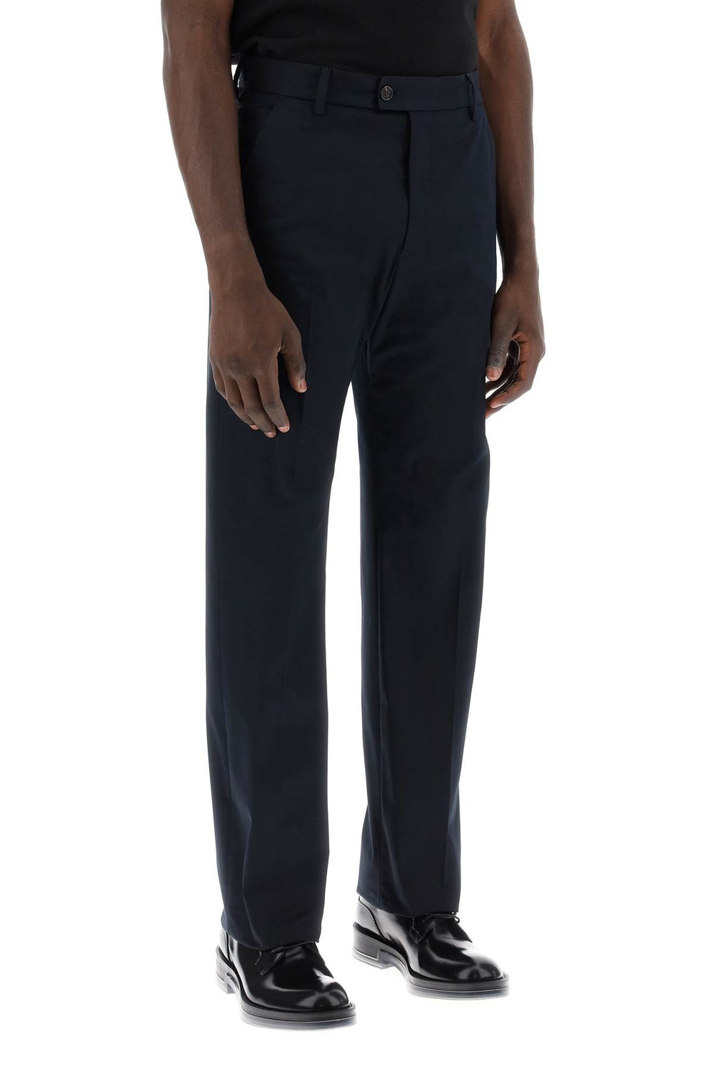 chino pants with logo lettering on the-1