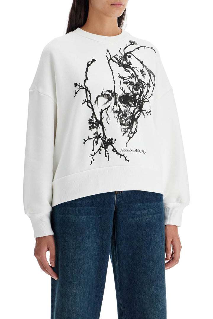 boxy cherry blossom skull sweat-1