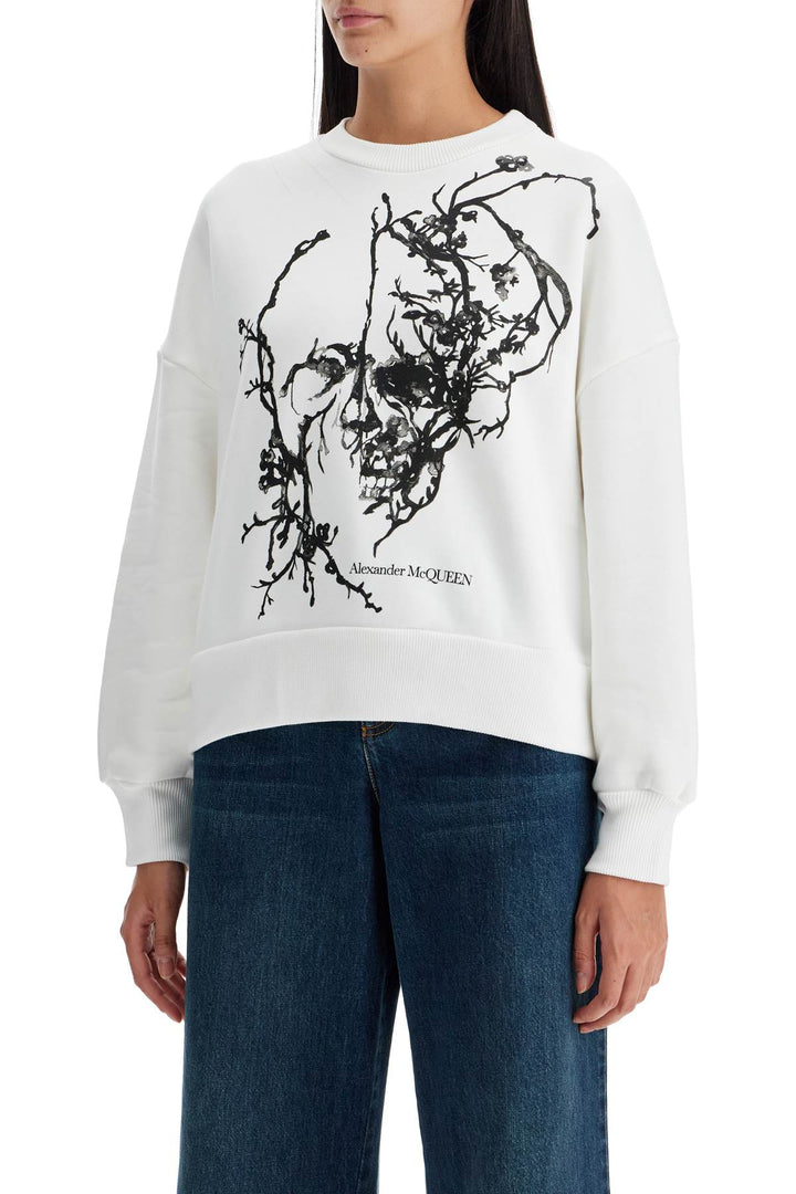 boxy cherry blossom skull sweat-3