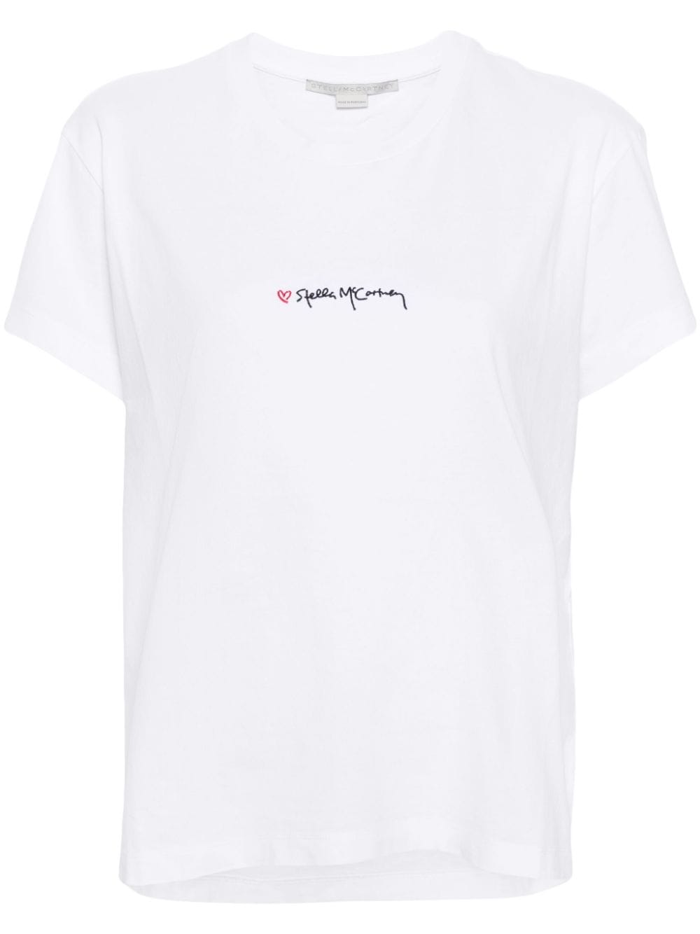 logo-embroidered cotton T-shirt-1