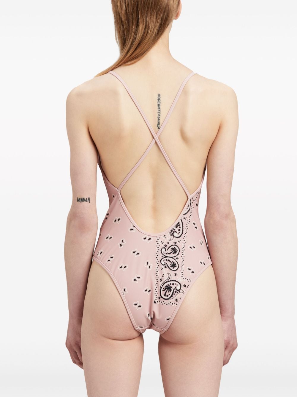 paisley-print criss-cross swimsuit-3