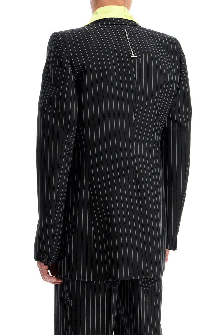 "striped jacket with voluminous-2