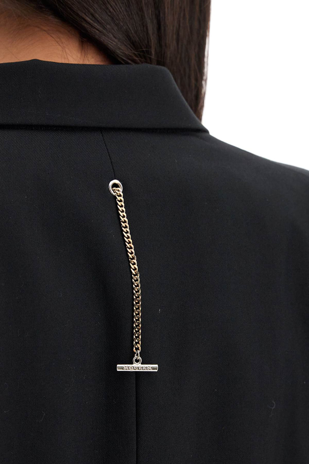 "gabardine jacket with chain-3