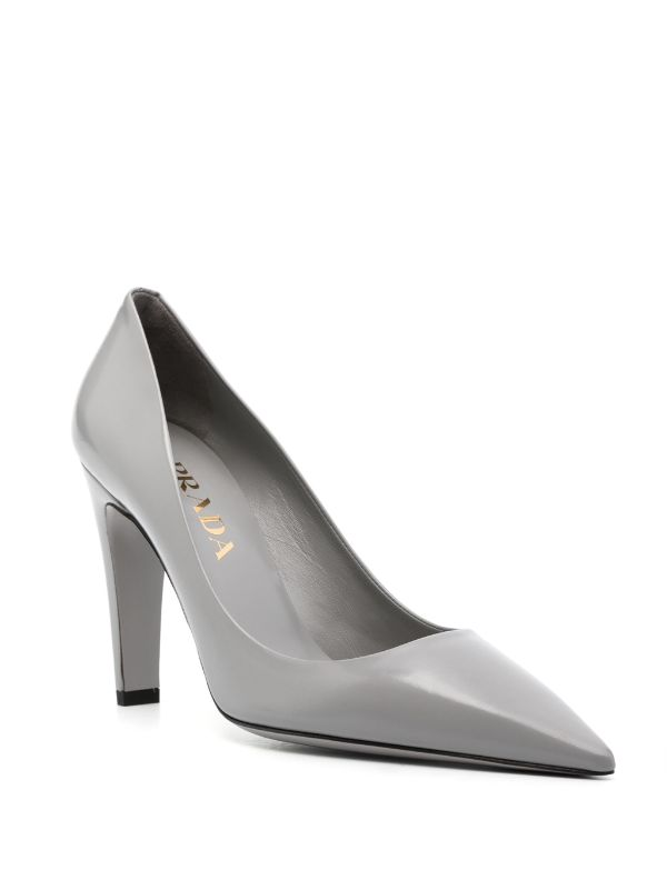 100mm leather pointed pumps-2