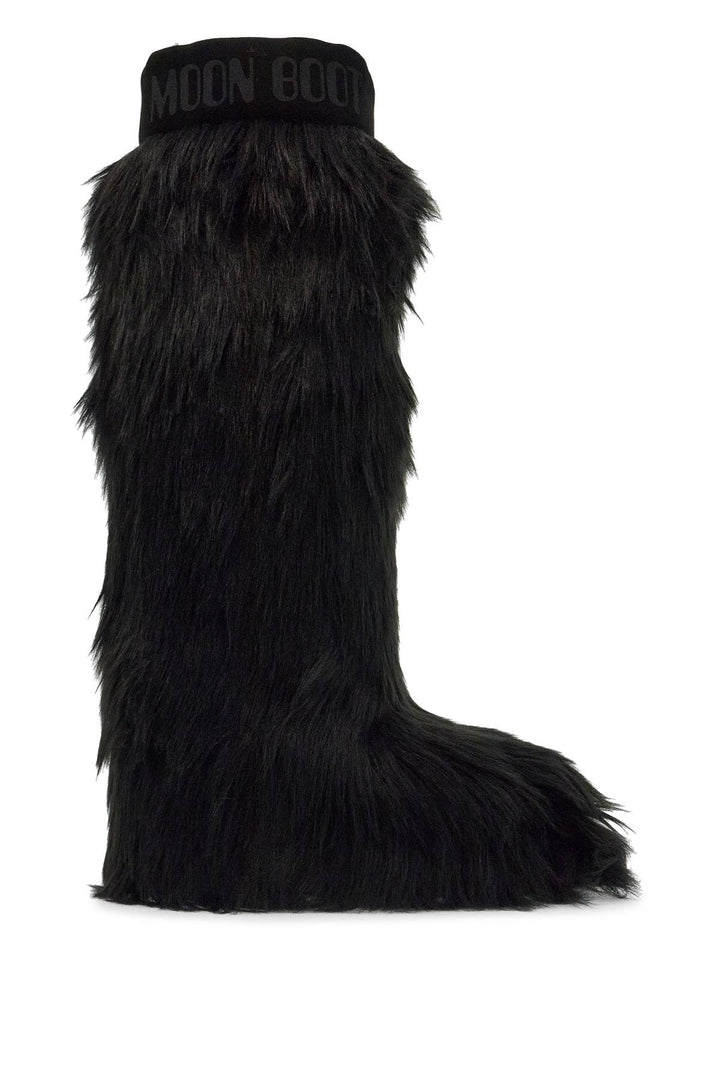 black suede icon yeti boots with synthetic fur lining-0