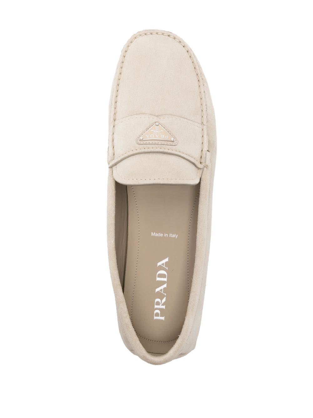 triangle-logo suede loafers-3