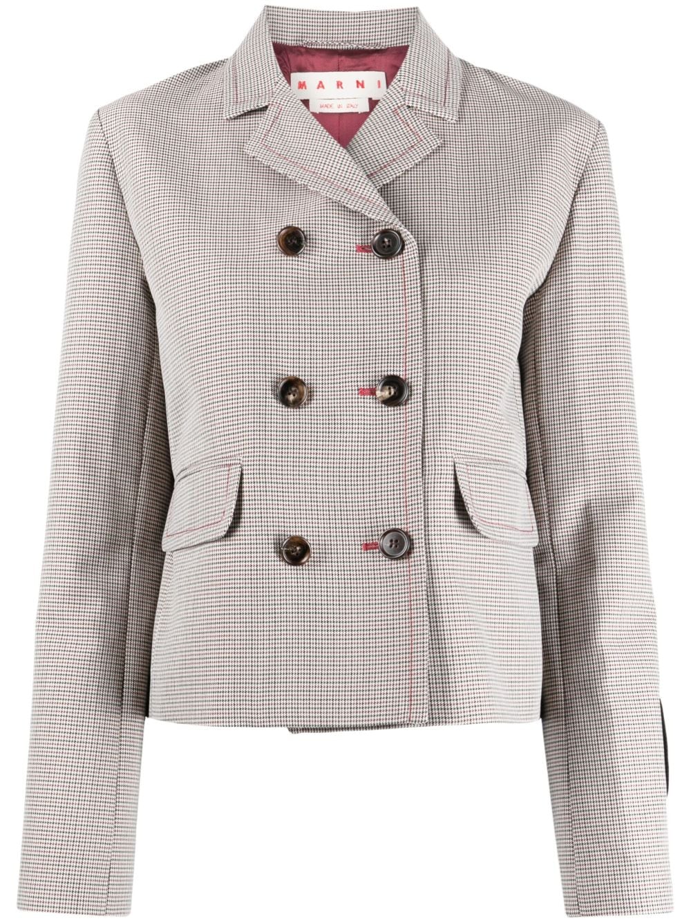 MARNI houndstooth-pattern double-breasted blazer-0