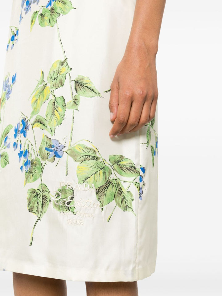 floral-print twill dress-4
